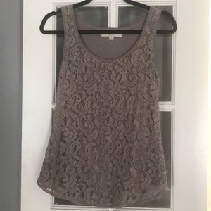 Grey Lace Tank Top